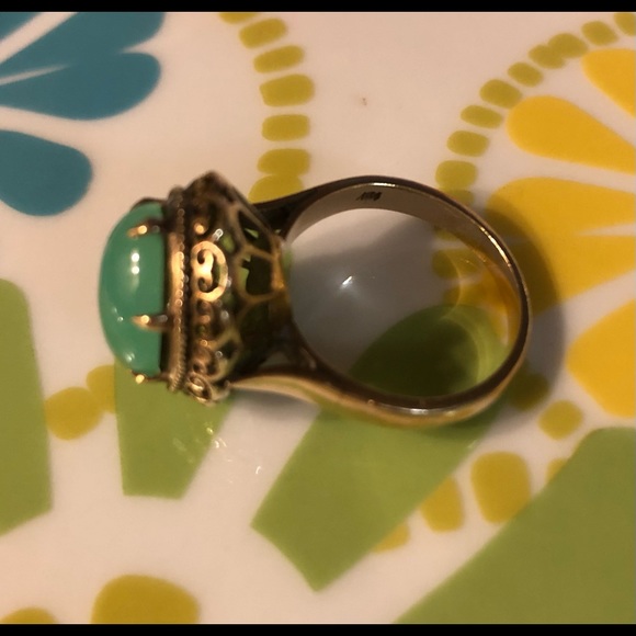 Rare Jade and Gold Antique Ring - Picture 5 of 8